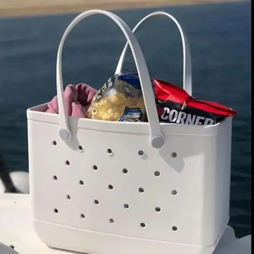 Rubber Beach Bag for Women,Large Capacity Waterproof Outdoor Large Tote Bag for Beach Boat Sports Pool