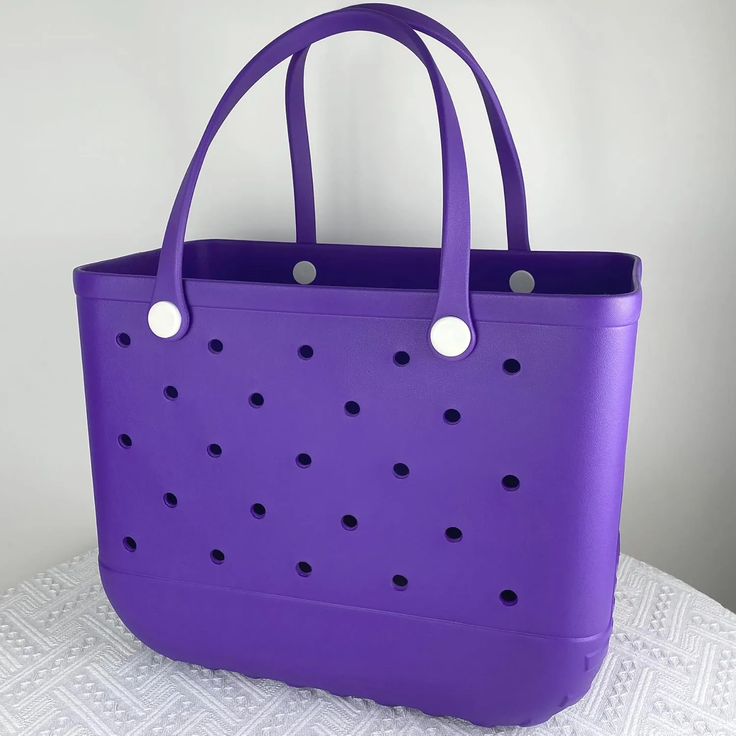 Rubber Beach Bag Waterproof Washable Tip-Proof Durable Tote Bag for Beach Pool Sports Modern Versatile Rubber Tote