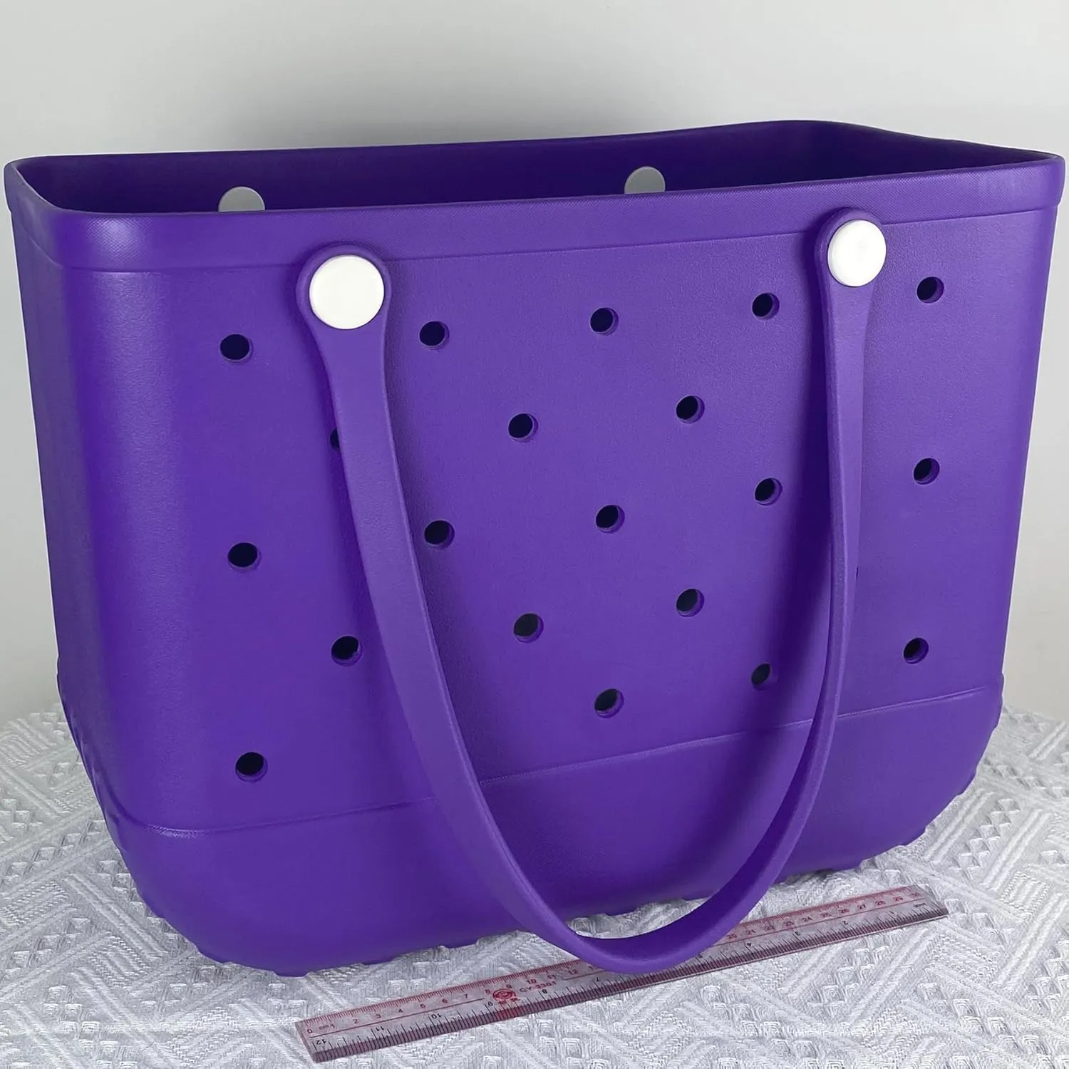 Rubber Beach Bag Waterproof Washable Tip-Proof Durable Tote Bag for Beach Pool Sports Modern Versatile Rubber Tote
