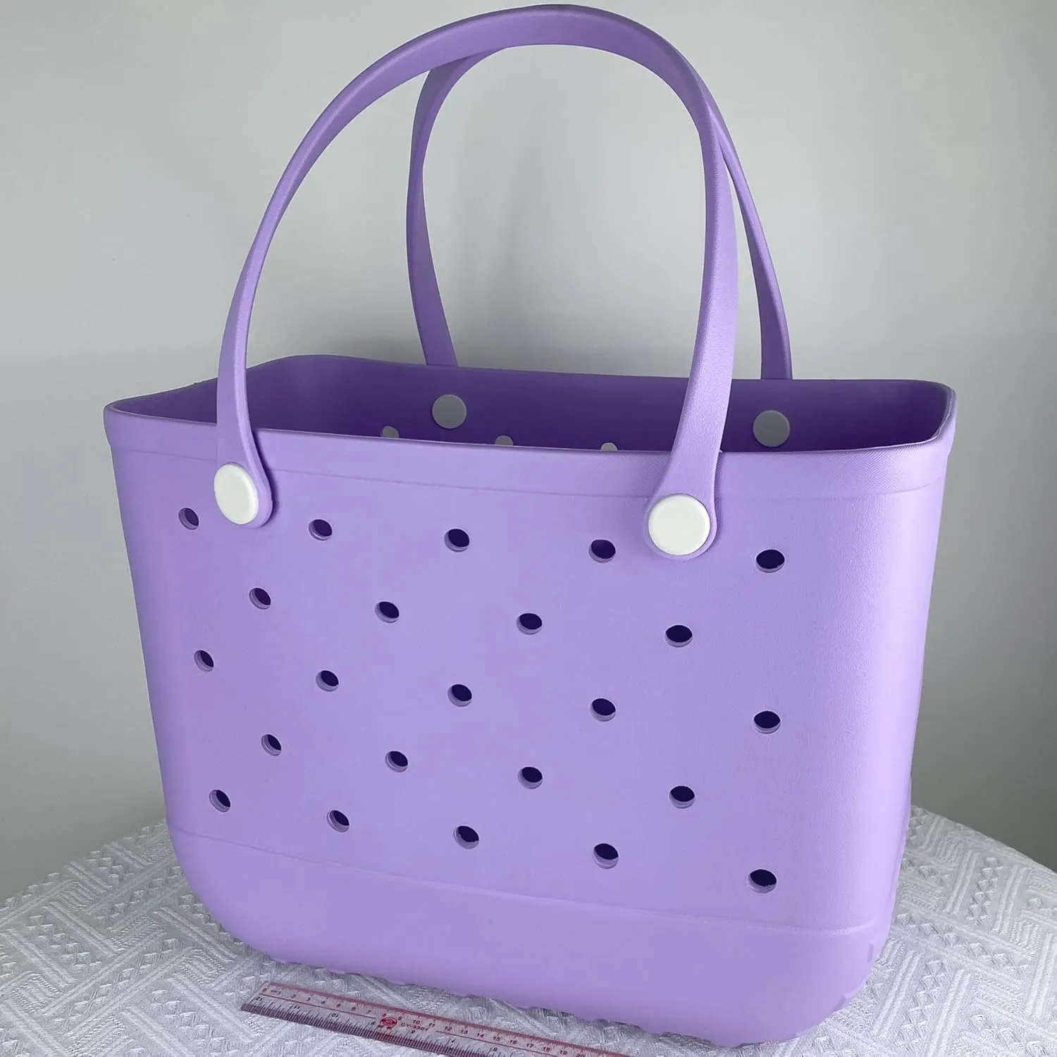 Rubber Beach Bag Waterproof Washable Tip-Proof Durable Tote Bag for Beach Pool Sports Modern Versatile Rubber Tote