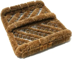Rubber-Cal "Herringbone" Coir Boot Scraper Brush, 2.5 by 12 by 13-Inch (10-100-009), Tan