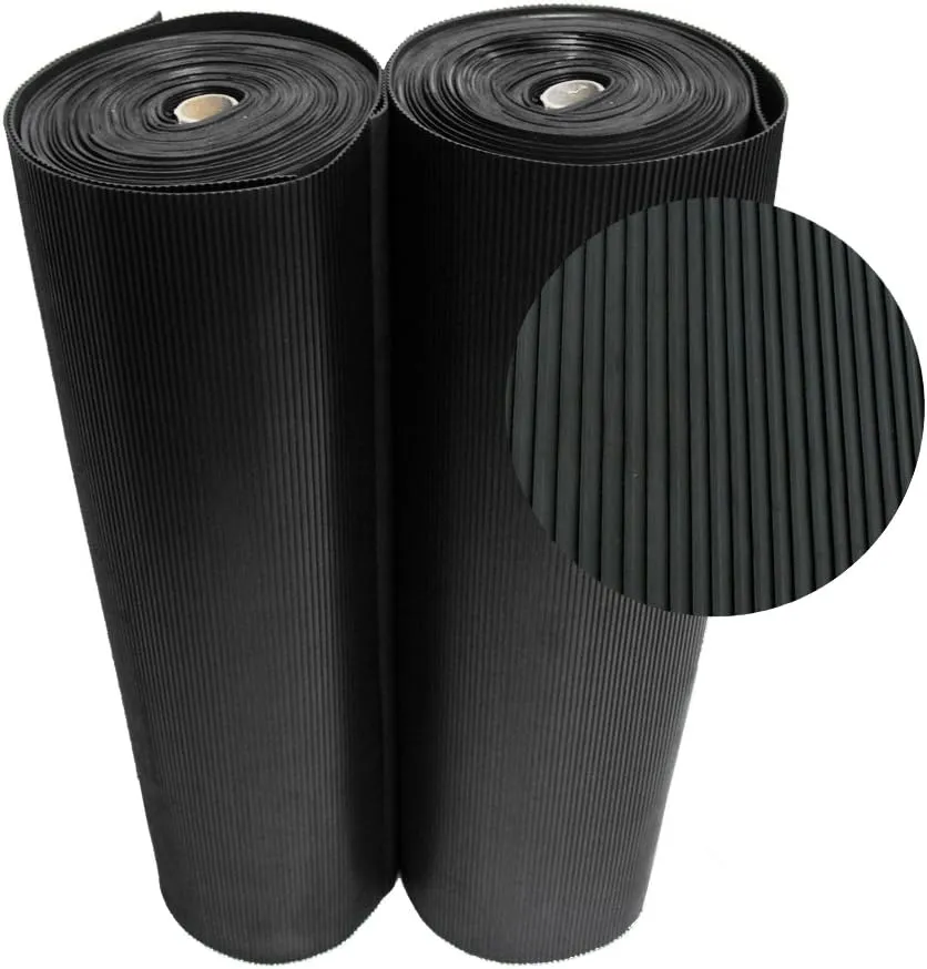 Rubber-Cal Ramp Cleat Non-Slip Outdoor Rubber Mats - 1/8" Thick x 3ft x 2ft Floor Mat