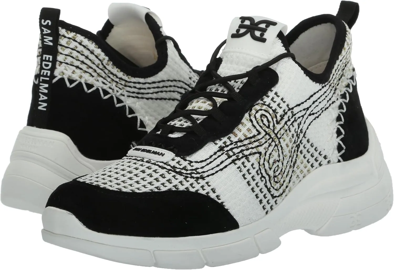 Sam Edelman Women's Chelsie Lace Up Knit Sneaker