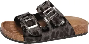 Sandals For Women 2025 Dressy 2 Buckle Flat Sandal With Arch Support Slip On Platform Shoes Casual Indoor Slippers