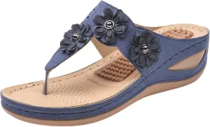 Sandals Women Wedge Shoes Summer Orthopedic Slides Flip Flops Comfortable Casual Dressy Soft Cushion Wedge Sandals Open Toe Indoor Shower Shoes for Women