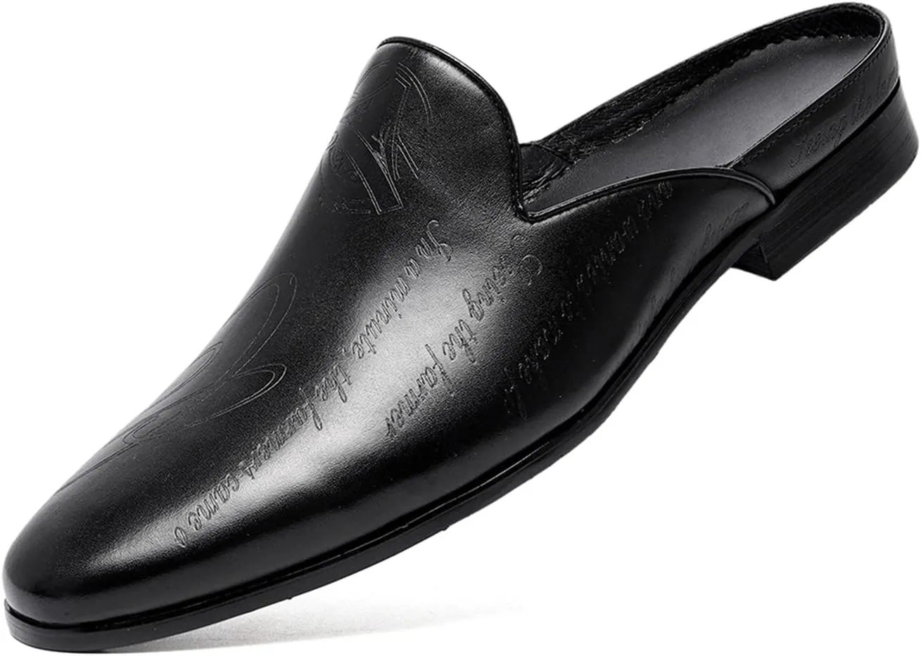 Santimon Mens Mules Dress Casaul Mens Tuexdo Business Slip-On Loafers Fashion Casual Slippers Wedding Prom Half Loafers Summer Shoes Open Sandals for Men