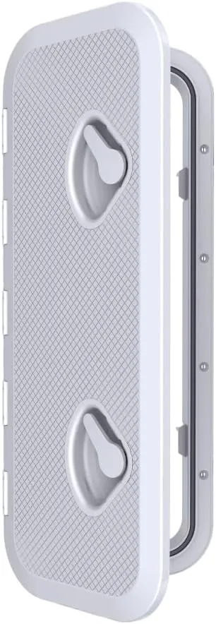 SEAFLO Marine Boat Deck Rectangular Access Hatch - White/Black, Lock and Key/Regular