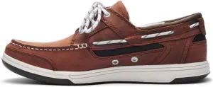 Sebago Triton Three Eyelets Boat Shoes - Waxed Nubuck Leather Moccasins with Breathable Mesh Lining, Comfy EVA Insole, and Rubber Outsole