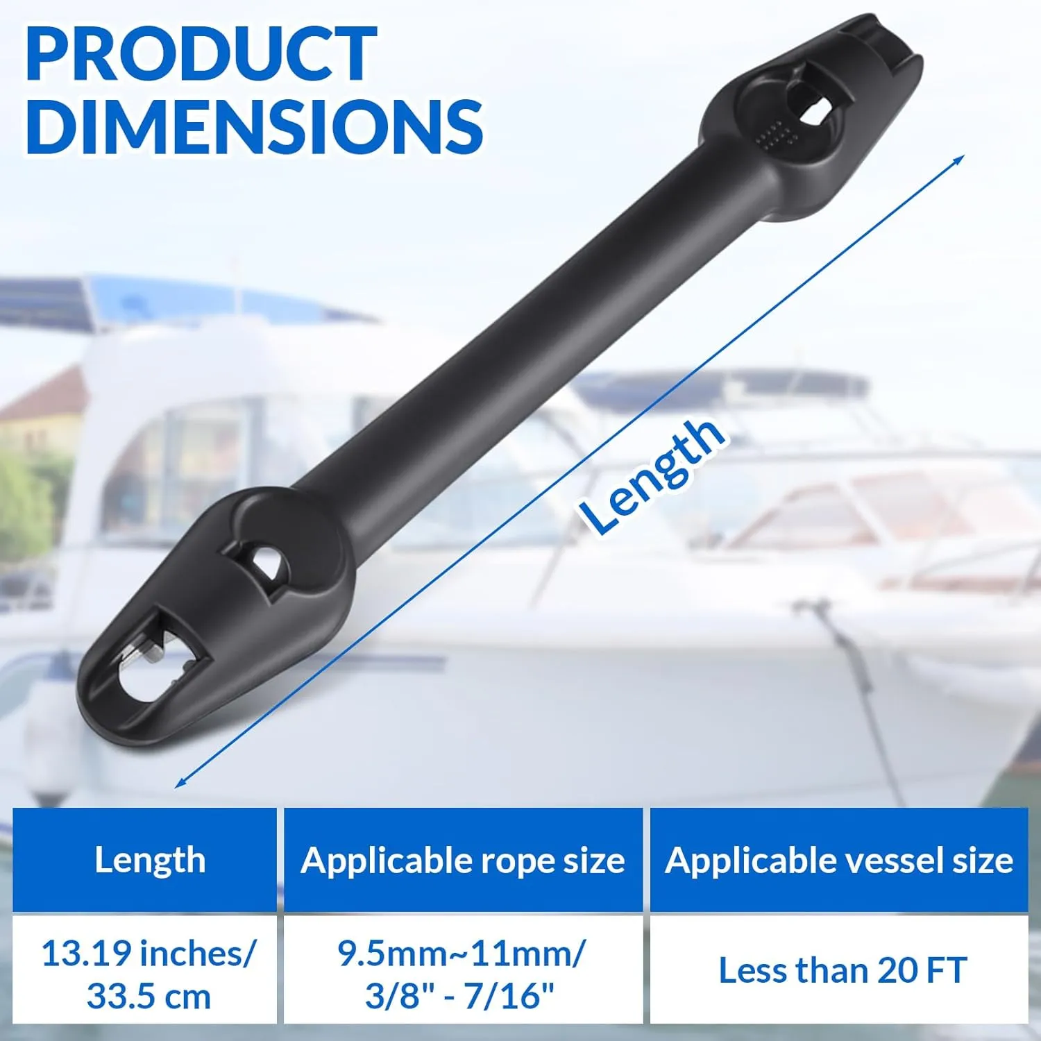 Set of 2 Pack Boat Mooring Snubber Dock Edge Dock Line for 3/8" - 7/16" (9.5-11mm)