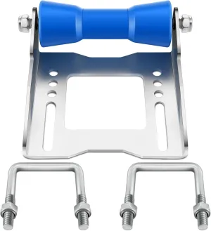 Shimeyao 8 Inches Keel Roller Assembly Kit for Boat Trailers with Roller and Bracket and Mounting Bolts Blue Keel Roller Kit Galvanized Steel Boat Keel Trailer Rollers for Boat Easy Water Launch