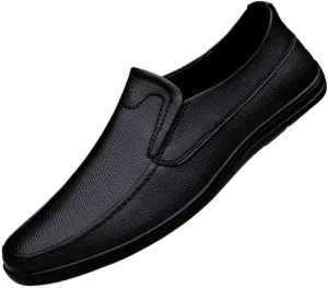 Slip-On Classic Business Pointed Toe Leather Shoes, Men's Luxury Dress Shoes Elegant Wedding Prom Non Slip Oxford Comfortable Fashion Genuine Leather Classic