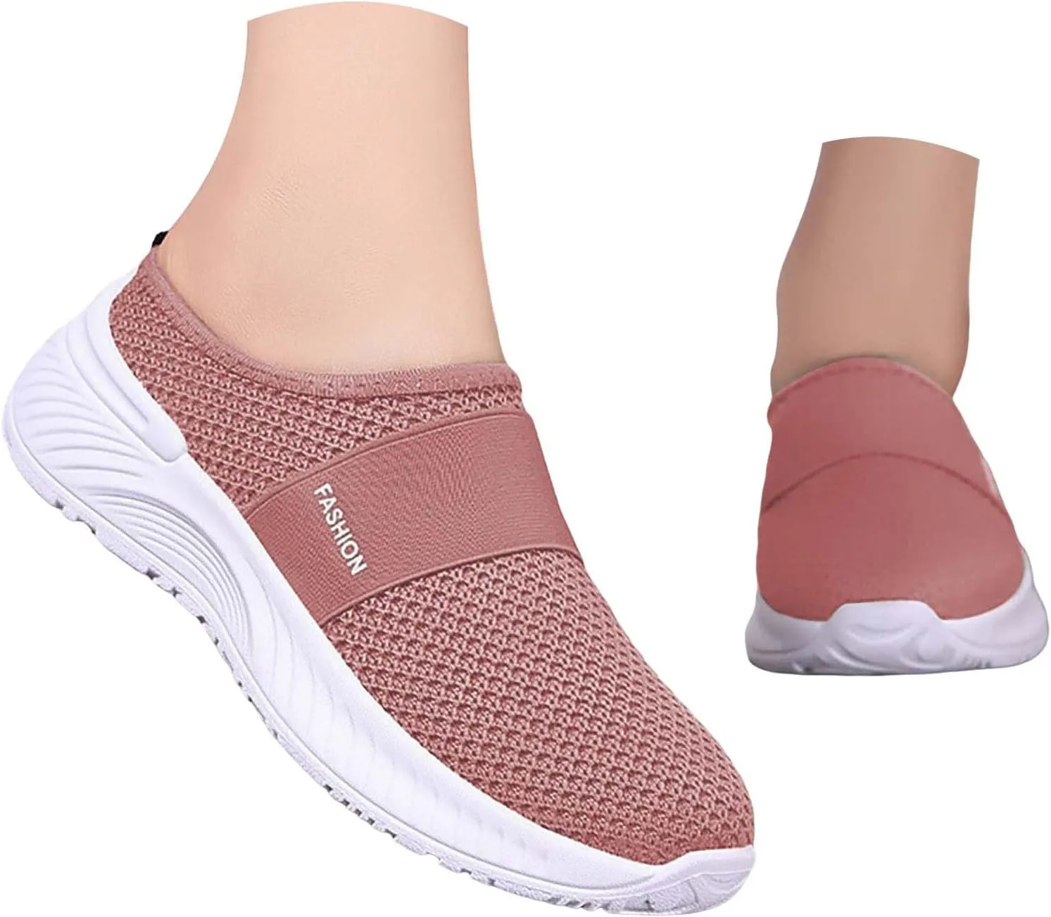 Slip On Sandals Women Comfortable Mesh Closed Toe Walking Orthopedic Shoes Breathable Wide Width Arch Support Shoes