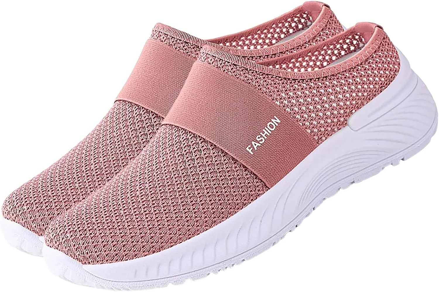 Slip On Sandals Women Comfortable Mesh Closed Toe Walking Orthopedic Shoes Breathable Wide Width Arch Support Shoes
