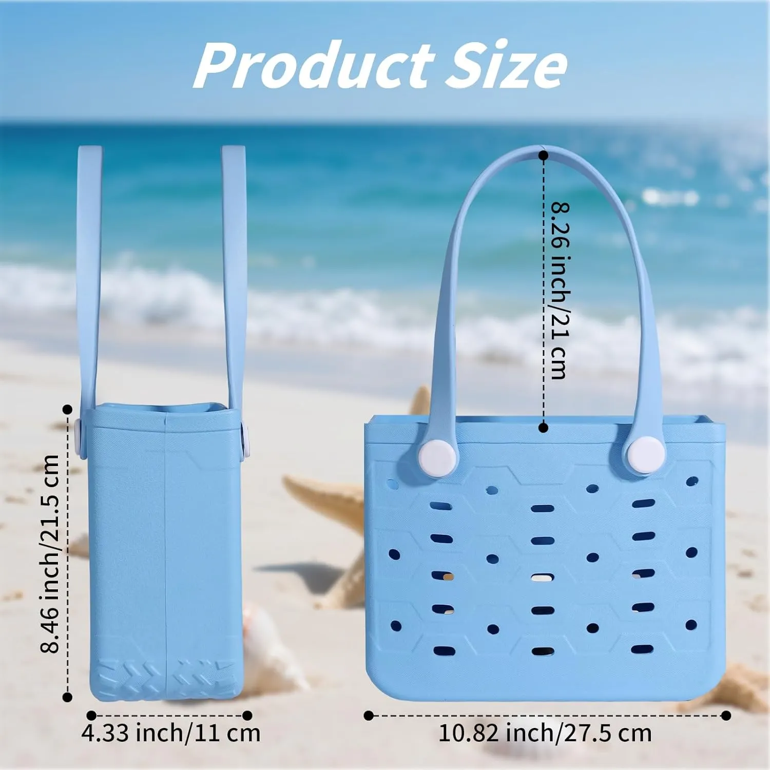 Small Rubber Beach Bag for adults & kids, Travel Tote Bag for the Beach Boat Pool