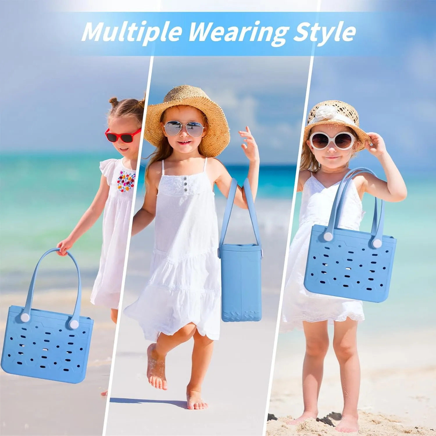 Small Rubber Beach Bag for adults & kids, Travel Tote Bag for the Beach Boat Pool