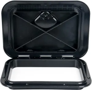 smartmarine Marine Deck Access Hatch 14" Black/White Rectangle Boat Hatch & Lid,Boat Deck Hatch Lids