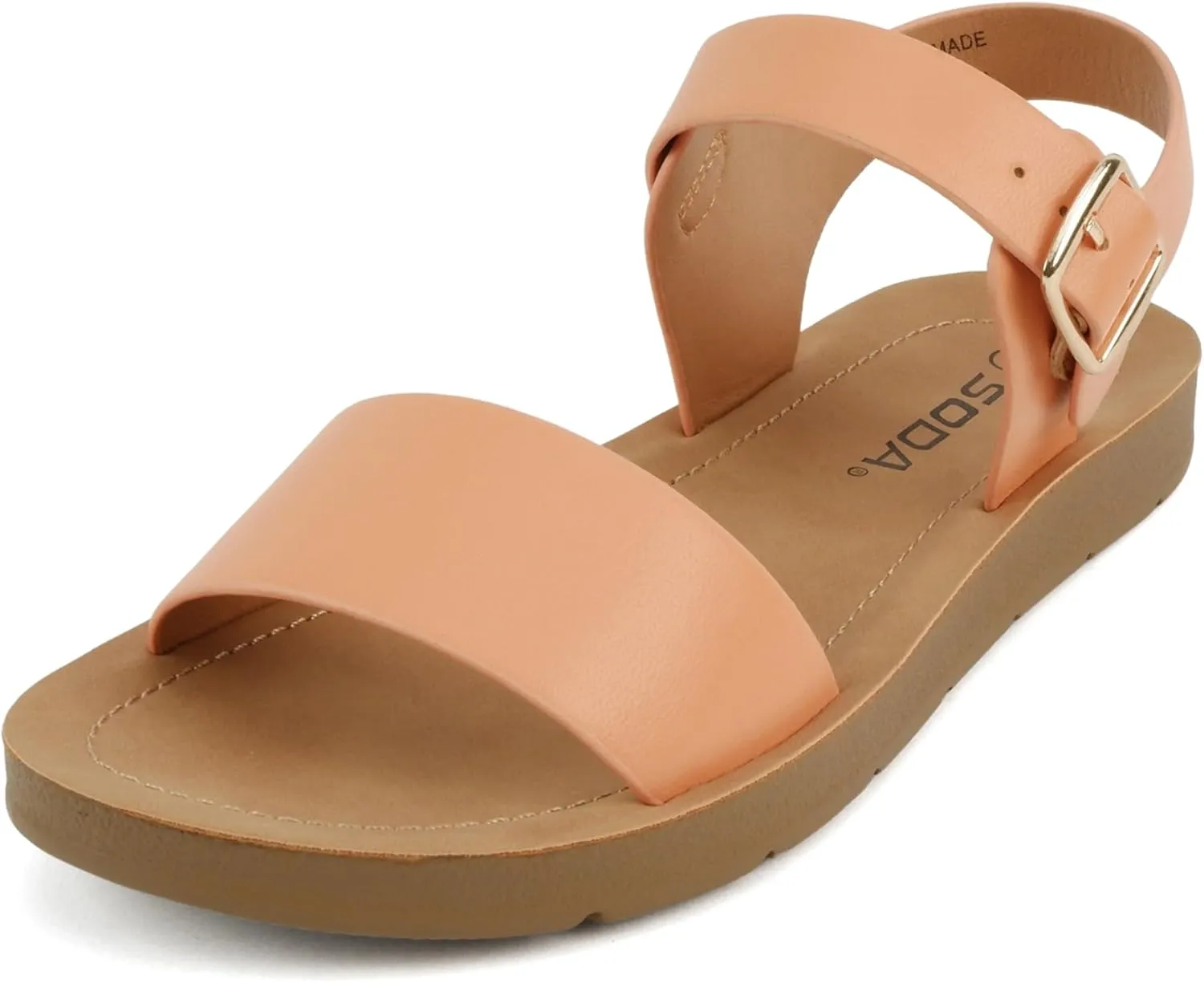Soda PLENTY ~ Women's Strappy Ankle Wrap Buckle Fashion Flat Sandals