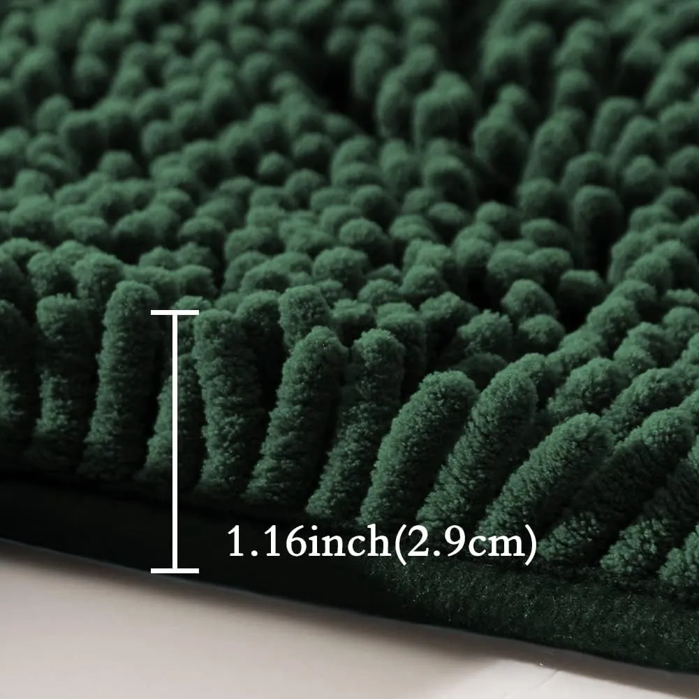 SONORO KATE Bathroom Rug,Non-Slip Bath Mat,Soft Cozy Shaggy Thick Bath Rugs for Bathroom,Plush Rugs for Bathtubs,Water Absorbent Rain Showers and Under The Sink (Green, 32"×20")