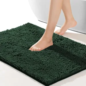 SONORO KATE Bathroom Rug,Non-Slip Bath Mat,Soft Cozy Shaggy Thick Bath Rugs for Bathroom,Plush Rugs for Bathtubs,Water Absorbent Rain Showers and Under The Sink (Green, 32"×20")