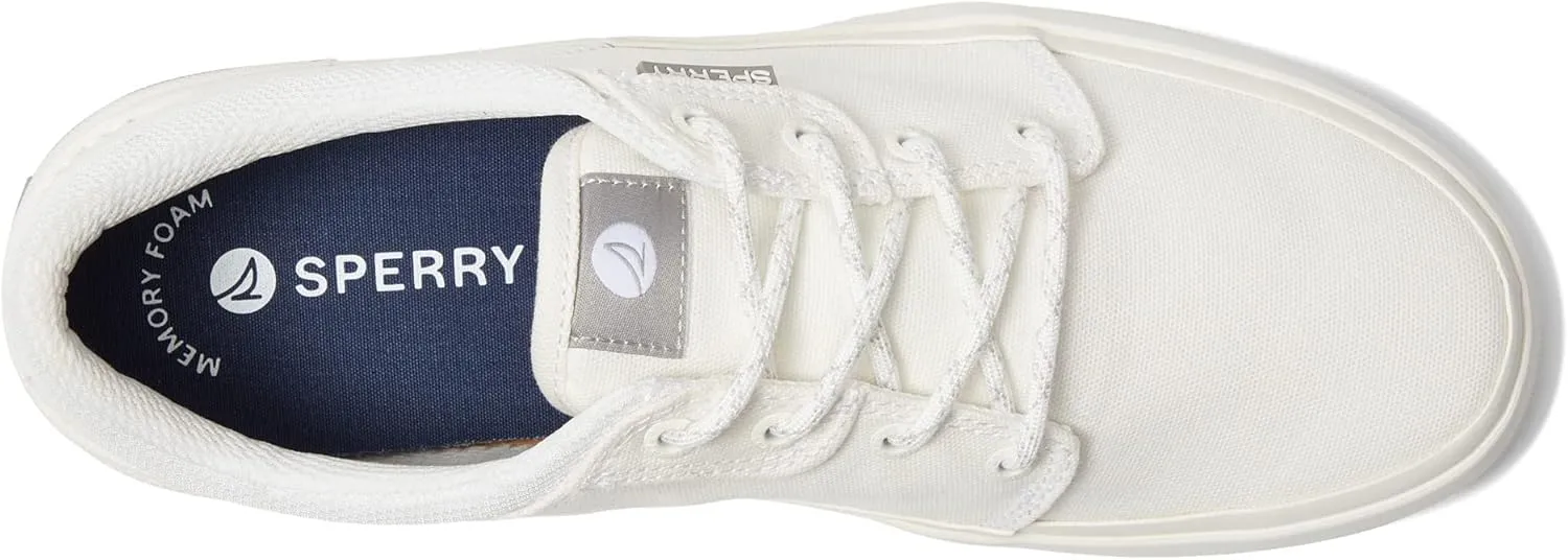 Sperry Mens Crossjack Lace Up Sneakers Shoes Casual - White
