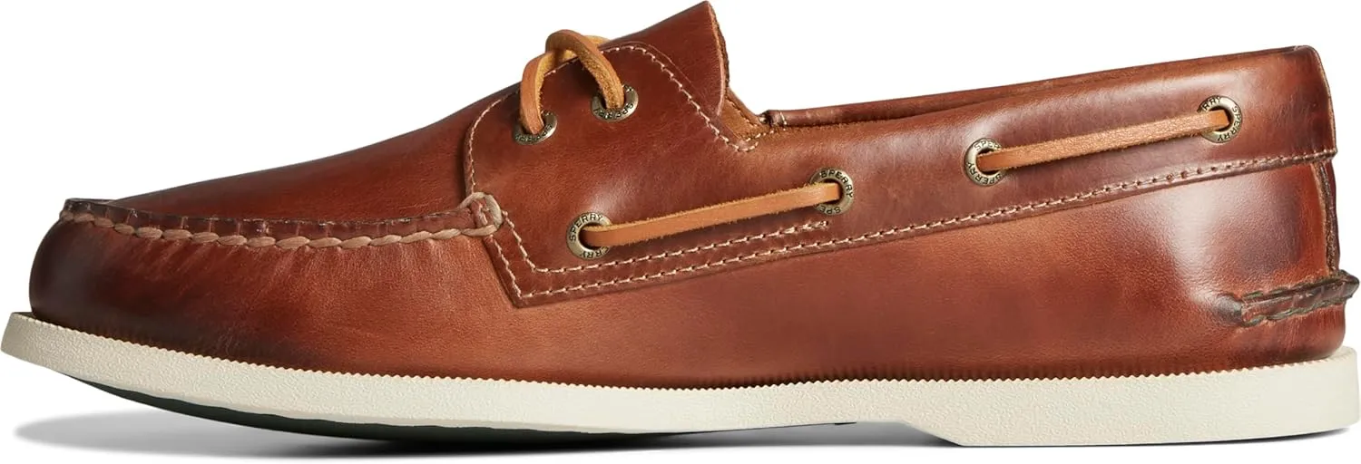 Sperry Mens Shoes Men's Authentic Original 2-Eye Seasonal Boat Shoe, TAN Burnish, 9.5