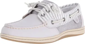 Sperry Top-Sider Women's Songfish Core Boat Shoe,Light Grey Leather/Textile,US 6