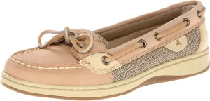 Sperry Womens Angelfish Boat Shoe, Linen/Oat, 8 Narrow