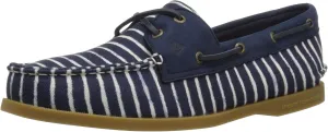 Sperry Women's Authentic Original Boat Shoe, Indigo Stripe, 5