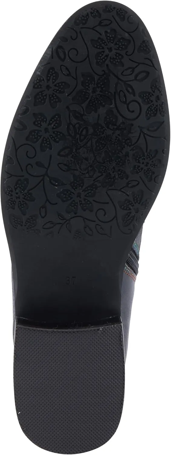Spring Step L'Artiste Xenia Women's Lace-Up Oxford Bootie - Classic Menswear with Floral Print Shaft