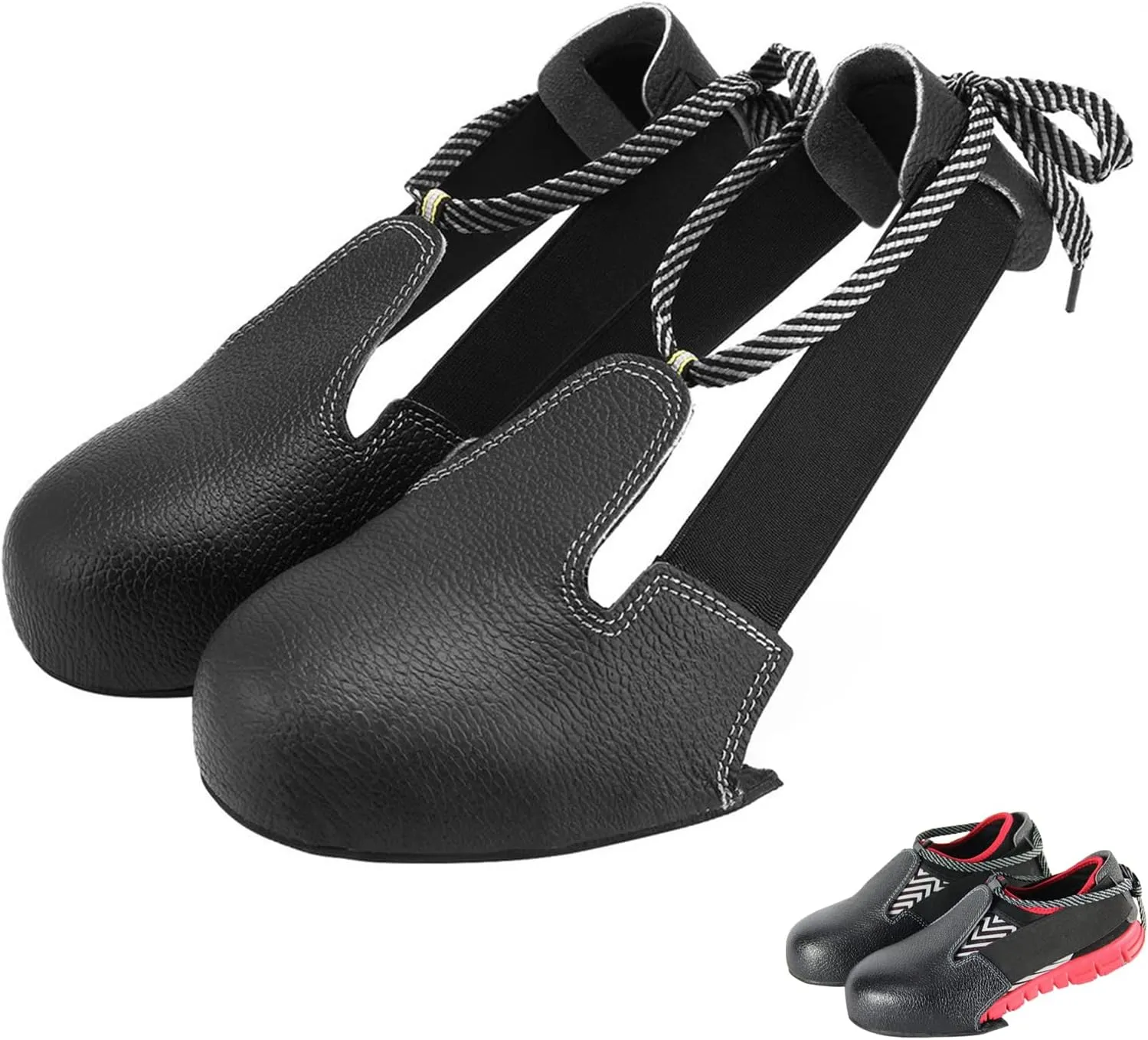 Steel Toe Cap Safety Shoe Covers, Non-Slip Sole and Adjustable Strap, Unisex Overshoes for Industry and Workplace Protection