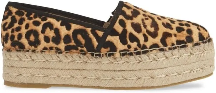 Steve Madden Alexia Leopard Espadrille Wedge Slip On Flat Wedge Platform