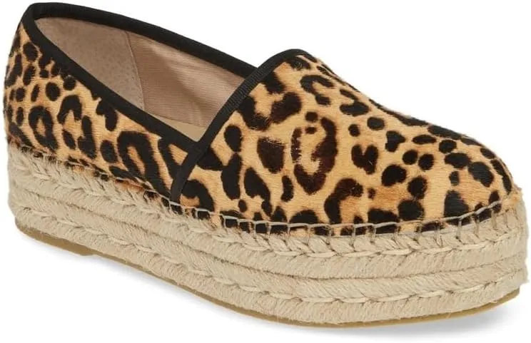 Steve Madden Alexia Leopard Espadrille Wedge Slip On Flat Wedge Platform