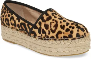 Steve Madden Alexia Leopard Espadrille Wedge Slip On Flat Wedge Platform