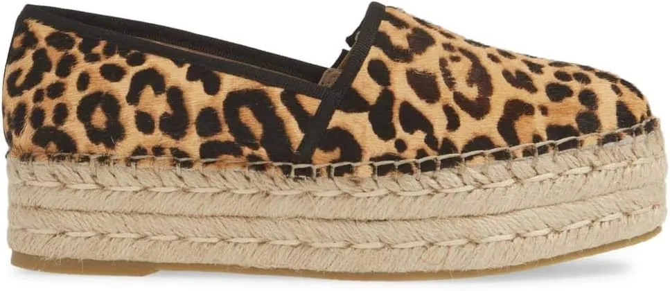 Steve Madden Alexia Leopard Espadrille Wedge Slip On Flat Wedge Platform