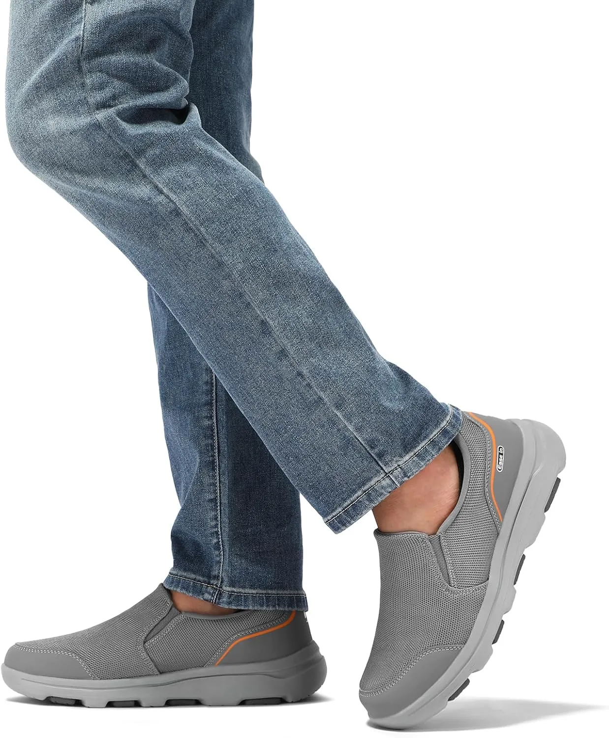 STQ Mens Orthopedic Shoes for Plantar Fasciitis, Comfortable Slip on Walking Shoes for Foot and Heel Pain Relief