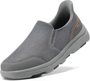 STQ Mens Orthopedic Shoes for Plantar Fasciitis, Comfortable Slip on Walking Shoes for Foot and Heel Pain Relief