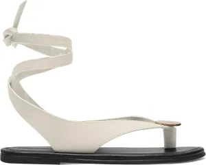 Strap Flip Flop Flat Sandals for Women with Metal Circular Ankle Strappy Ladies Fashion Cute Summer Thong Sandals Dressy.