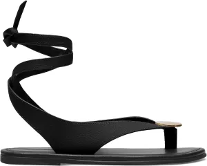 Strap Flip Flop Flat Sandals for Women with Metal Circular Ankle Strappy Ladies Fashion Cute Summer Thong Sandals Dressy.