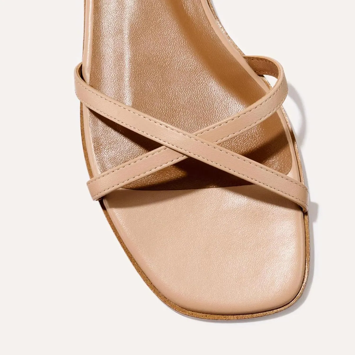 Strappy Flats Sandals for Women Leather Lace Up Flat Sandals Gladiator Square Toe Casual Beach Summer Shoes