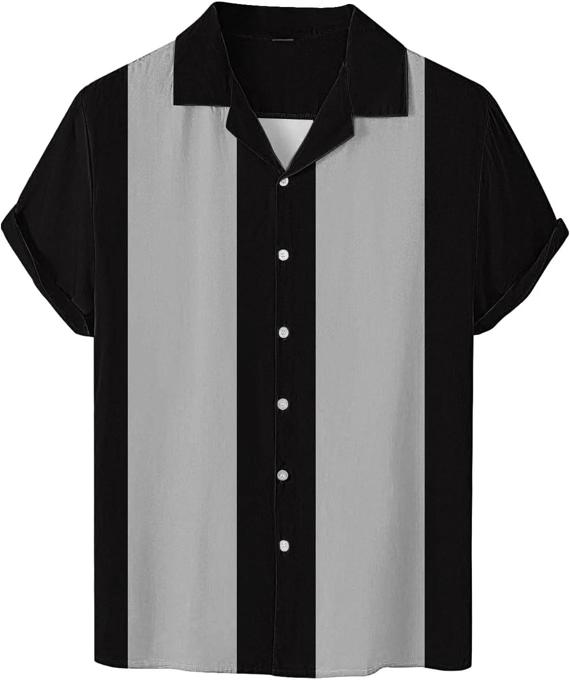 Striped T Shirts for Men Button Down Loose Fit Summer Casual Shirt Lightweight Lapel Short Sleeve Stylish Beach Tees