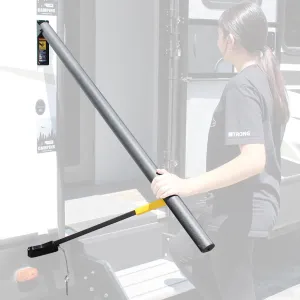Stromberg Carlson AR-50 Lend-A-Hand Banister Rail - RV Handrail for Safe & Steady Support on Outdoor Steps, Ribbed Grip Tubing, Folds Flat & Locks Easily, 50 Inches Rail for Triple & Quad RV Steps