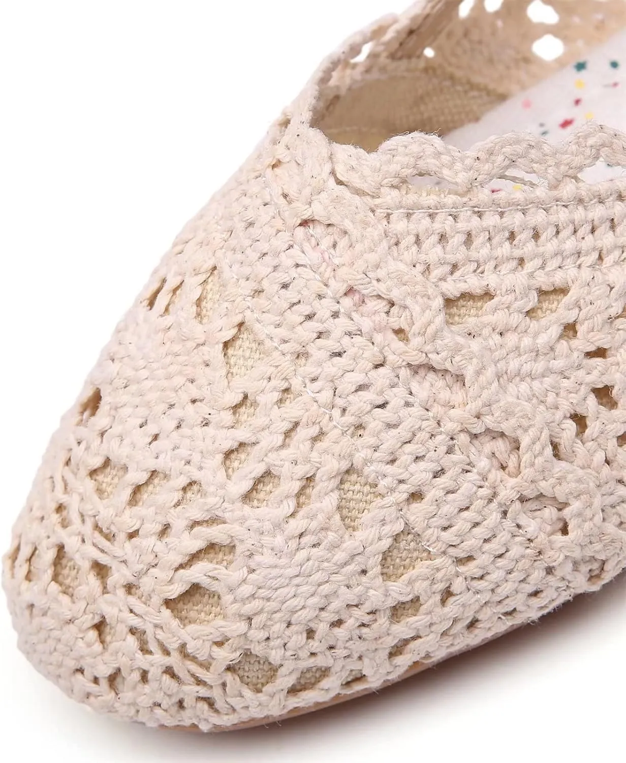 Stunner Women's Round Toe Flats Lace Hollow Breathable Slip on Flat Shoes