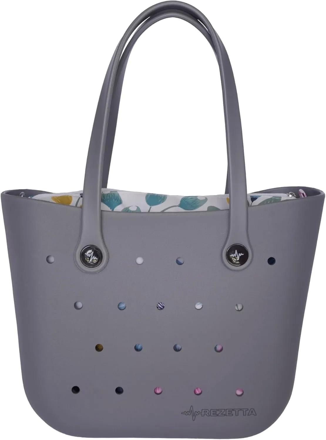 Stylish Medium EVA Rubber Shoulder Bag Tote Bag with inner for Sport Beach Pool Boat Shopping Gym