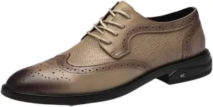 Summer Men Business Shoes, Comfortable Carved Brogue Leather Shoes, Luxury Men Monk