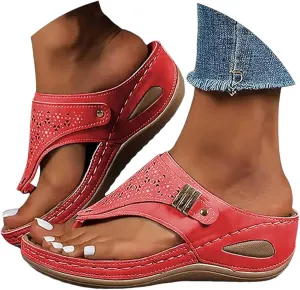 Summer Sandals for Women 2025 Women's Comfortable Breathable Mesh Orthopedic Sports Slippers Arch Support Beach Leisure Wedge Heel Flip Flops Outdoor Vacation Party Shoes