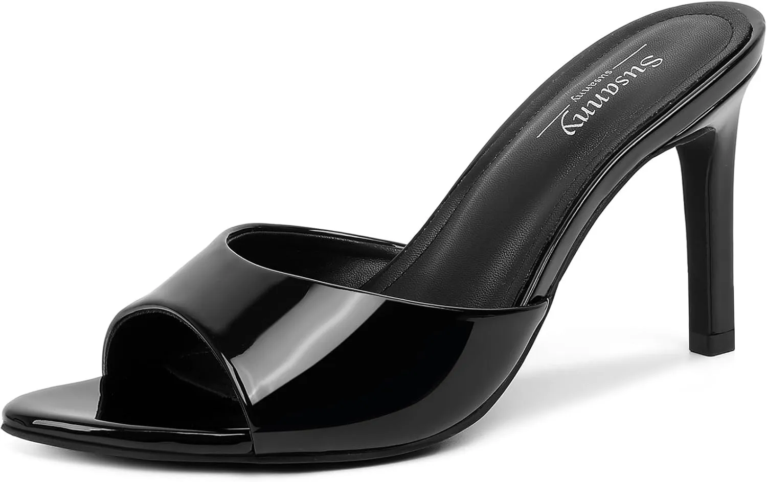 Susanny Women's Sandals Heels Mule High Heels Pointed Open Toe Sandals Sexy Slip on Heeled Summer Casual Wedding Prom Party Comfortable Dressy Shoes