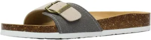 SywzX&xfybz Womens Flat Sandals with Cork Footbed Open Toe Slides Adjustable Slip On Slippers for Summer