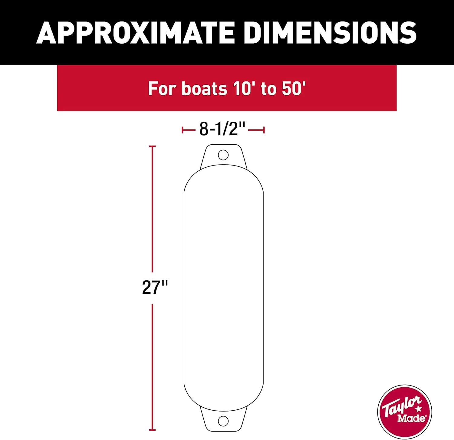 Taylor Made Products Hull Gard Inflatable Vinyl Boat Fender