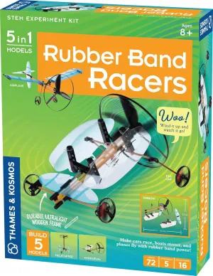 Thames & Kosmos | Rubber Band Racers Kit | Science Kit | Includes Color Education Manual | Science Toy for Kids 8 ,Green