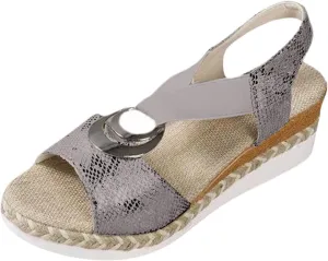 Thick Soled Rope Platform Roman Sandals Women's Casual Wedge Espadrilles Open Toe Ankle Strap Heels Dressy Summer Shoes Comfortable Walking Slip on Orthopedic Espadrille Sandals Wedges Buckle